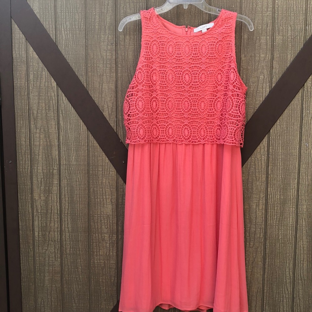 Loft Mid-Length Coral Dress